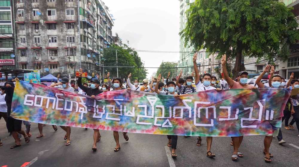 Hundreds protest in Myanmar as ICRC chief meets junta