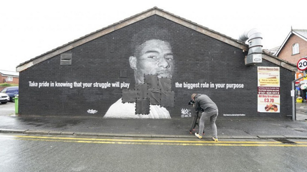 Marcus Rashford mural defaced as racist backlash to England's loss intensifies