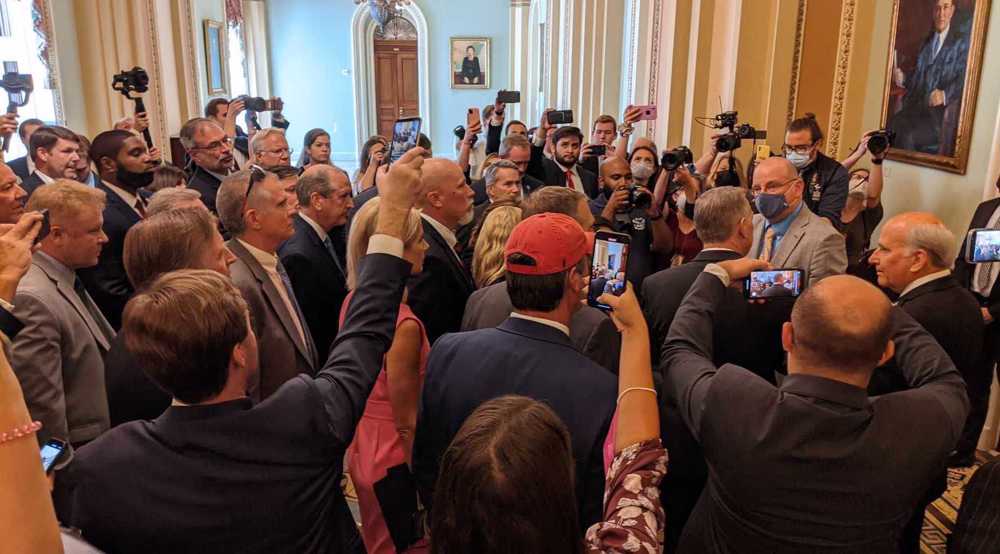 House Republicans stage protest in Capitol over new Covid mask rules