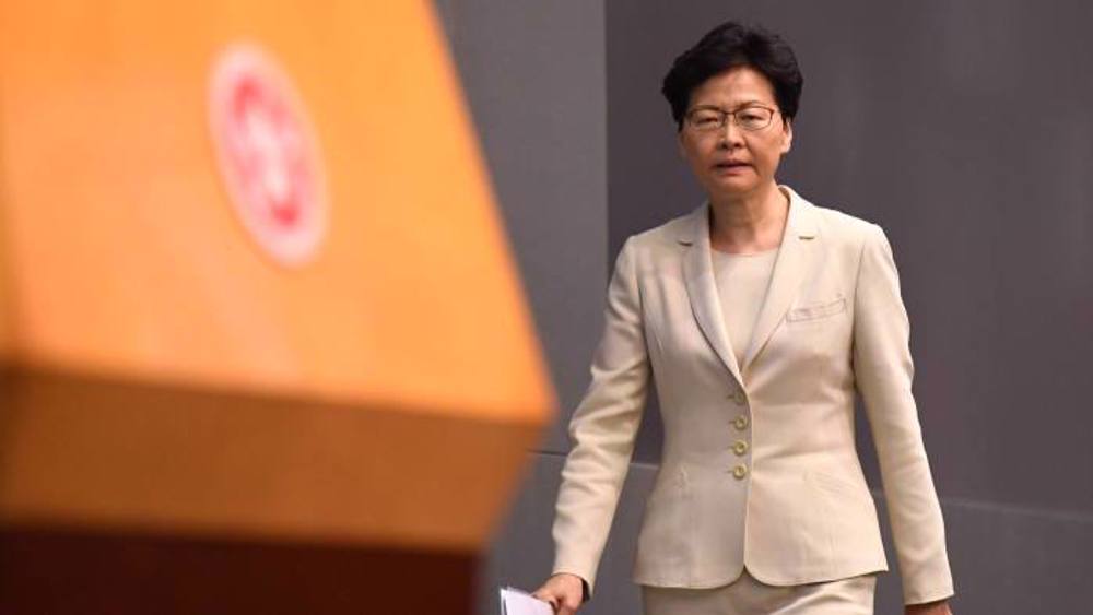 Hong Kong leader favors adopting China law to respond to foreign sanctions