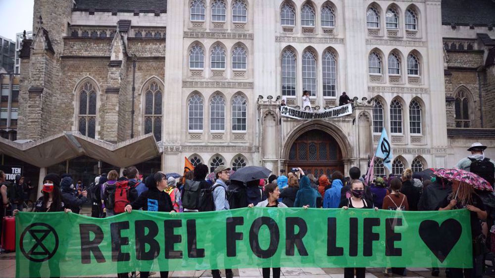 Climate change activists target City of London's Guildhall