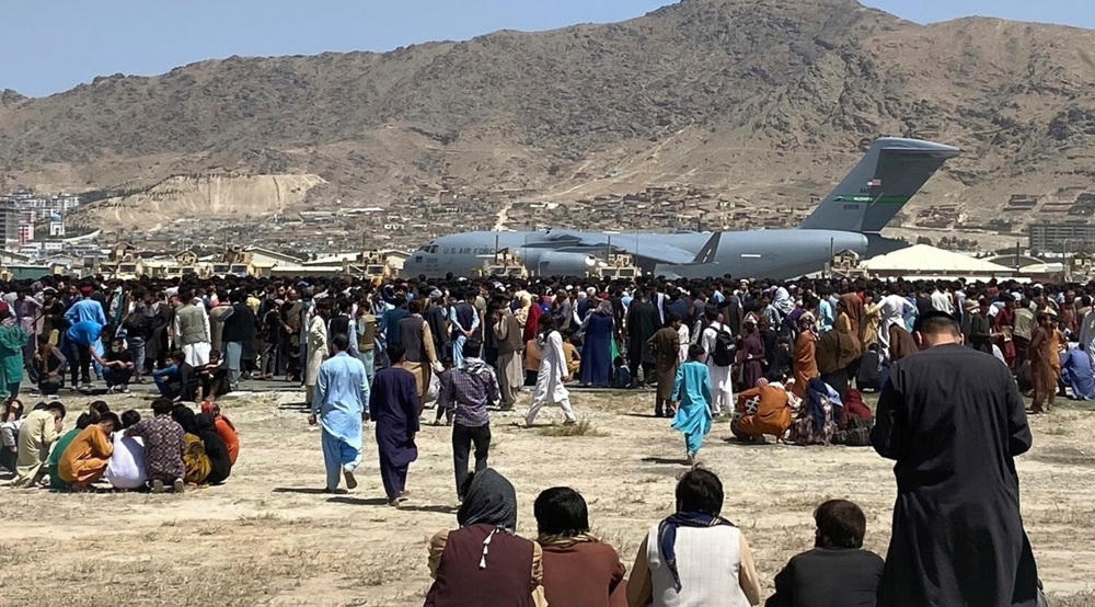 Kabul international airport under chaotic situation