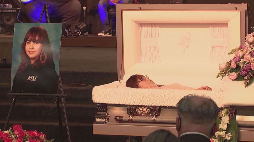 Emotional scenes at funeral for teenager killed by Los Angeles police 