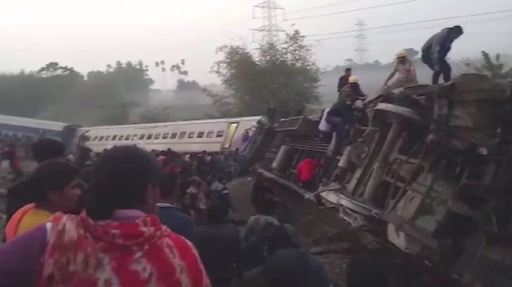 Train derails in India's West Bengal State; 9 dead