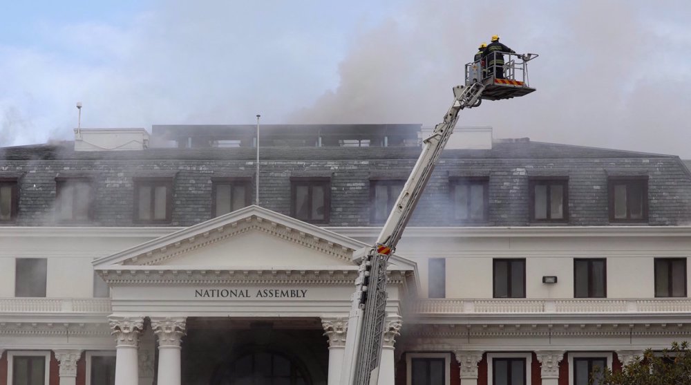 Huge fire completely destroys South Africa's national assembly building