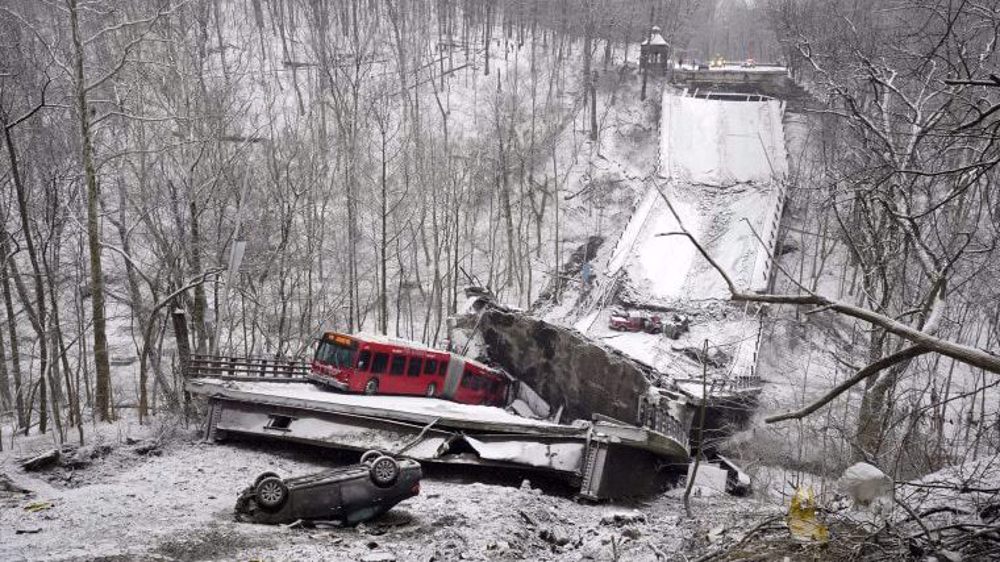 Bridge collapses in Pittsburgh hours before Biden infrastructure visit
