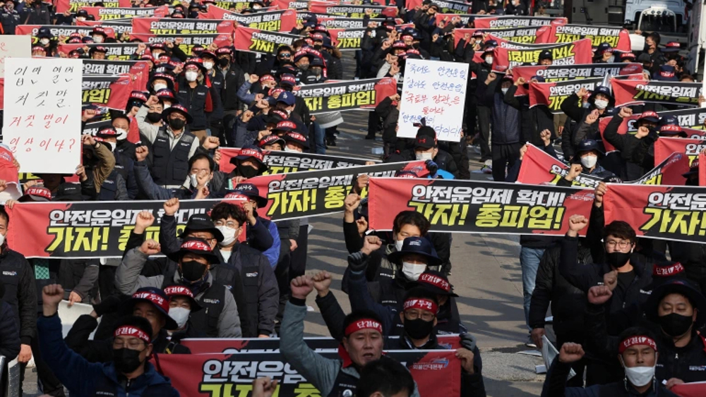 South Korean president warns of crackdown on trucker strike