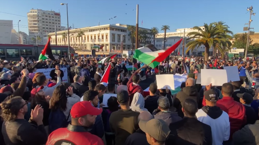 Anti-Israel protests held across Morocco against normalization with Tel Aviv regime  