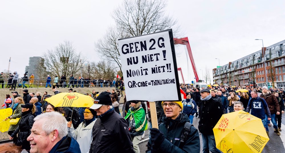 Thousands demonstrate in Rotterdam against country's Covid measures