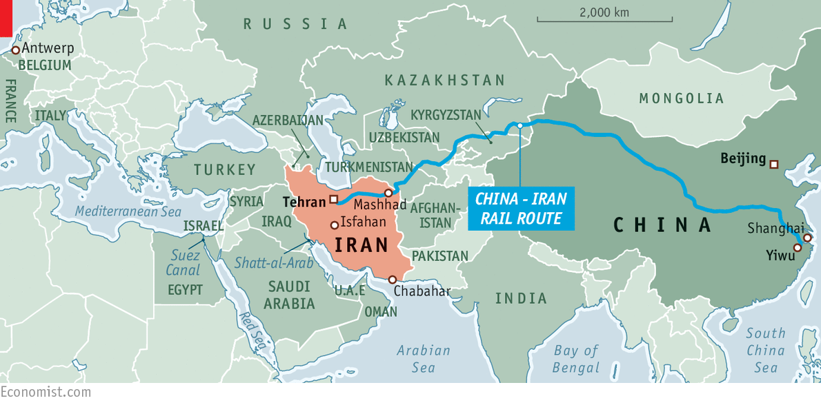 L’Iran relié à la Chine par voie terrestre
