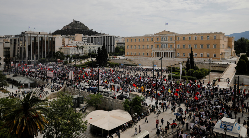 Greek workers protest 'chaotic' high prices, energy costs