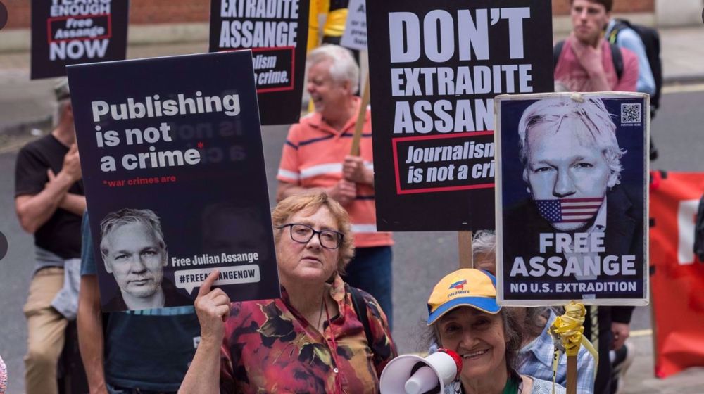 Assange supporters rally in London to protest journalist's possible extradition