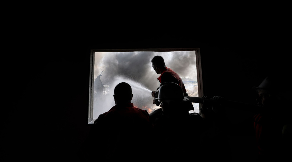 Palestinian firefighters 