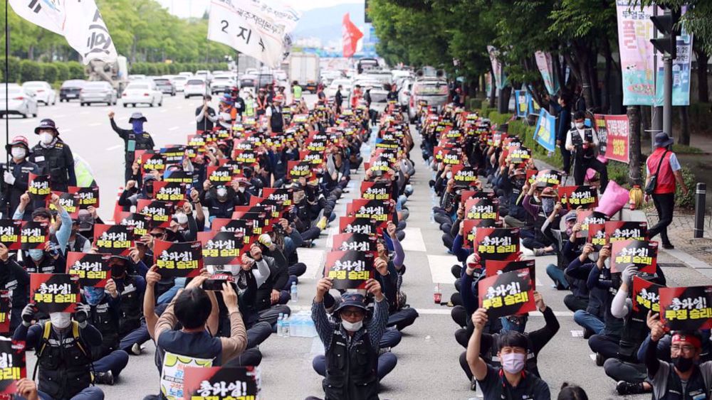 South Korea truckers continue strike for sixth day amid rising fuel prices