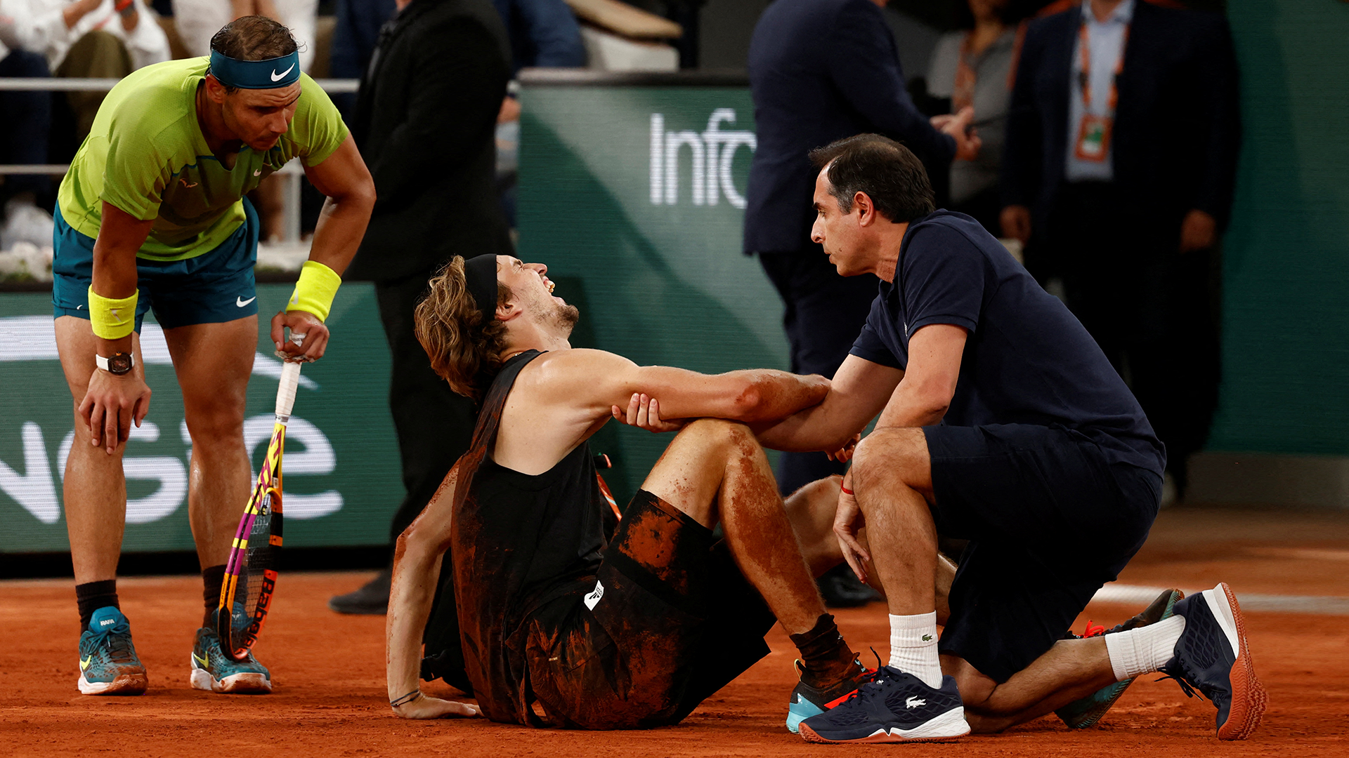Nadal reaches French Open final after Zverev forced to retire with injury