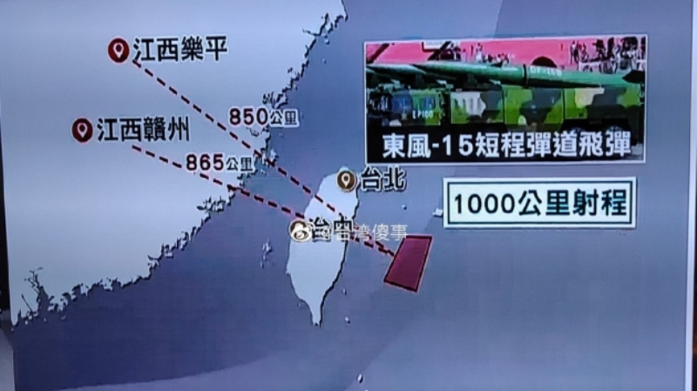 Taïwan: le DF-15 chinois frappe !