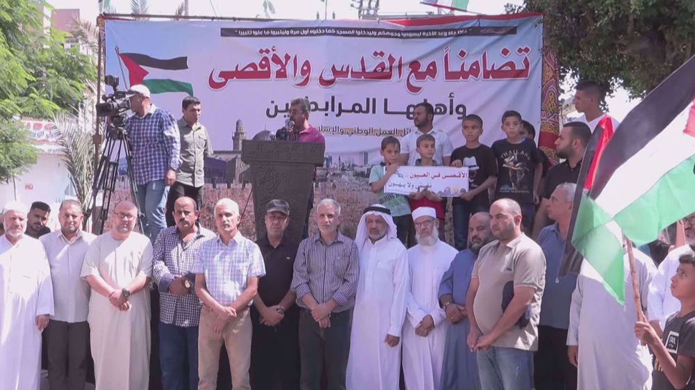 Gazans rally to condemn Israeli violations in al-Quds