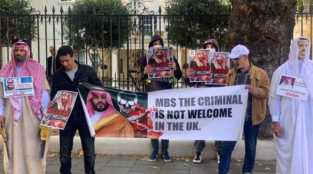 Rights activist rally against Bin Salman’s London visit, condemn regime’s repression