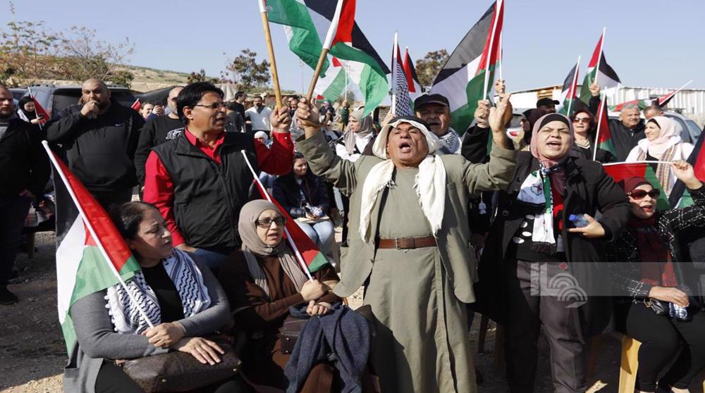 Palestinians protest against Israeli plan to demolish Khan al-Ahmar village