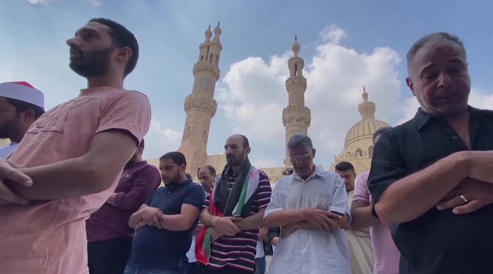 Egyptians hold demonstration at Cairo mosque after Friday prayers