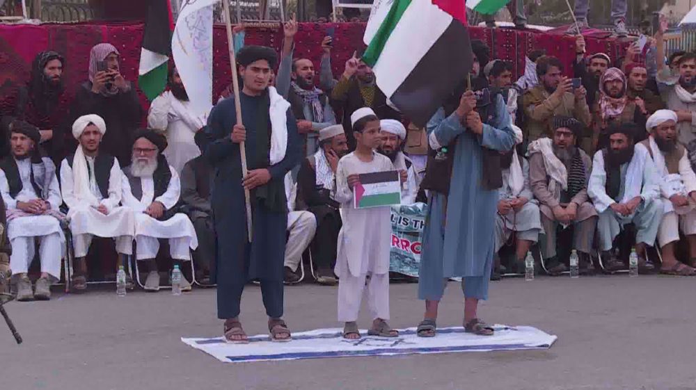 Afghans hold rally in Kabul to show support for Palestinians