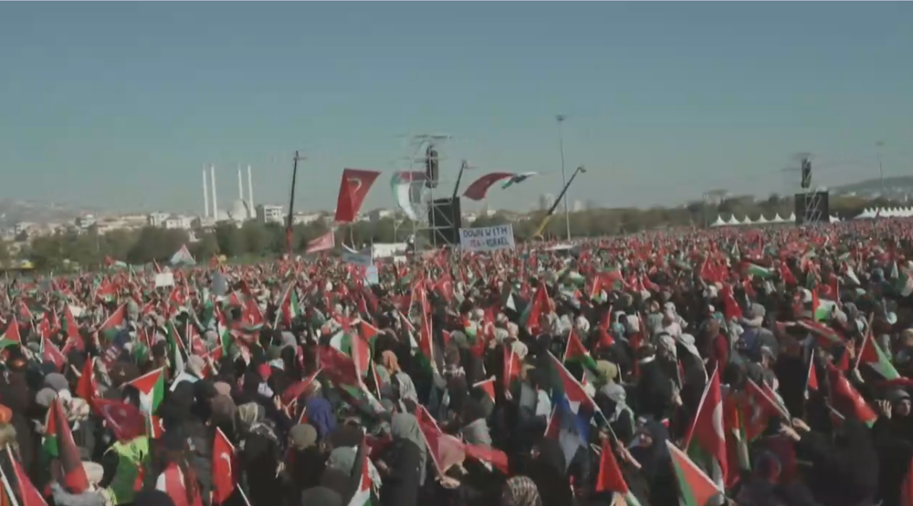 Massive pro-Palestinian rally in Turkey's Istanbul
