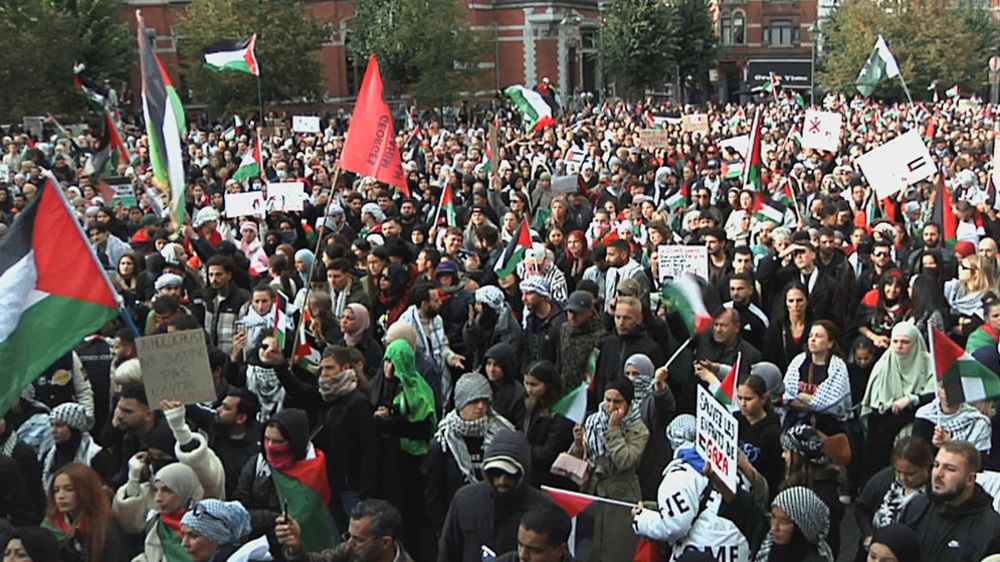 Manifestation à Bruxelles contre le génocide des Palestiniens 