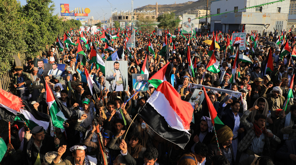 Yemenis protest Israeli crimes against Palestinians