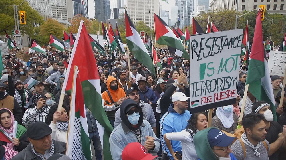 Canada: Demonstration in support of Palestinians outside US consulate