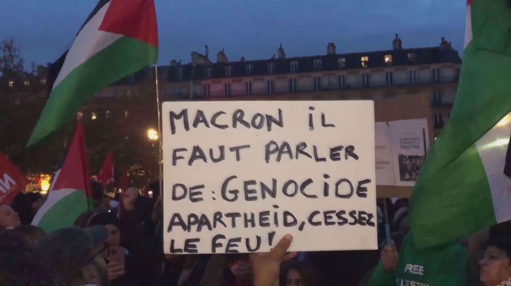 French unions march for Palestine as Macron pushes anti-Hamas war coalition