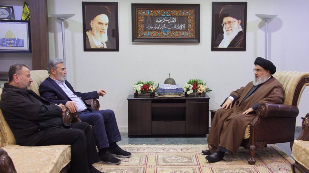 Sayyed Hassan Nasrallah reçoit les leaders de la Résistance palestinienne