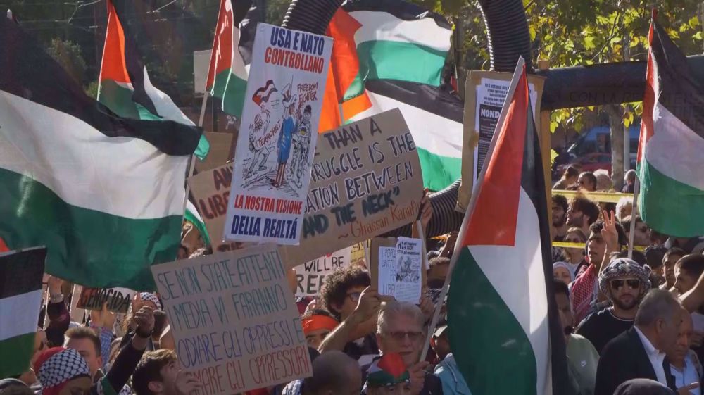 20,000 people attend new pro-Palestine rally in Rome