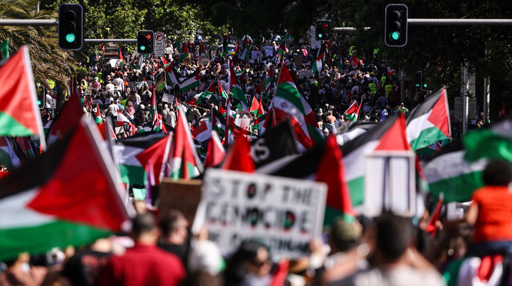 Tens of thousands rally in Sydney to support Palestinians in Gaza