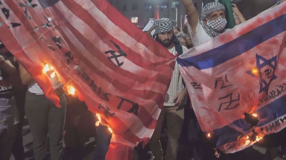 Israel, US flags set on fire at Rio pro-Palestinian rally