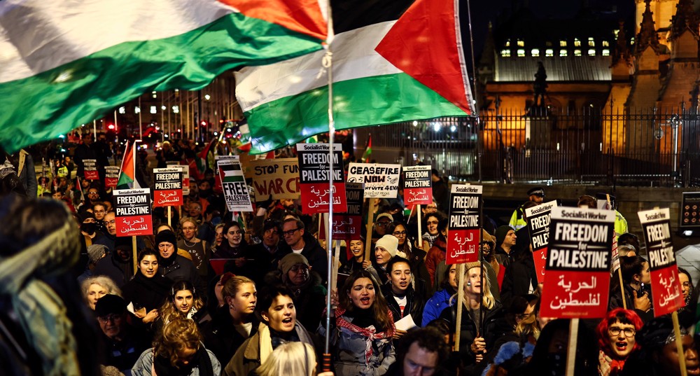Pro-Palestinian protesters rally outside British parliament as MPs vote on Gaza ceasefire