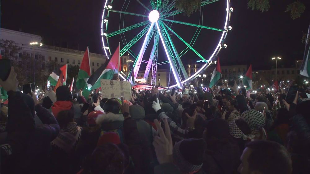 Thousands protest in Lyon in solidarity with Palestinian