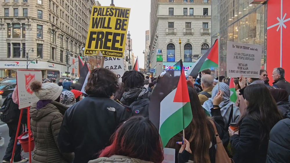 New York City protesters disrupt Black Friday shopping to support Palestinians in Gaza 