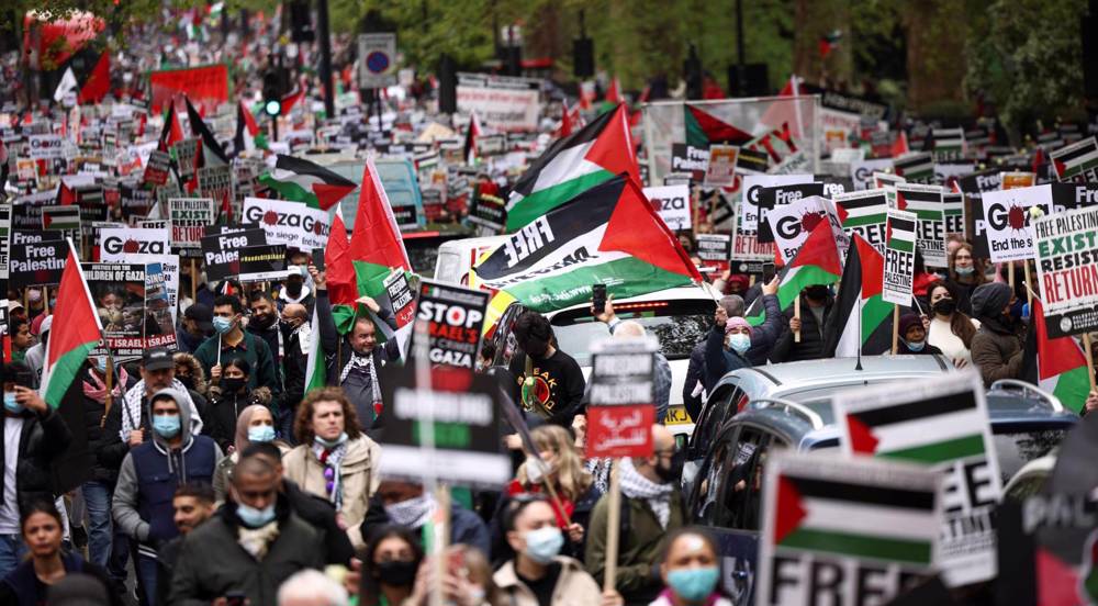 Des milliers de Britanniques solidaires avec les Palestiniens de Gaza