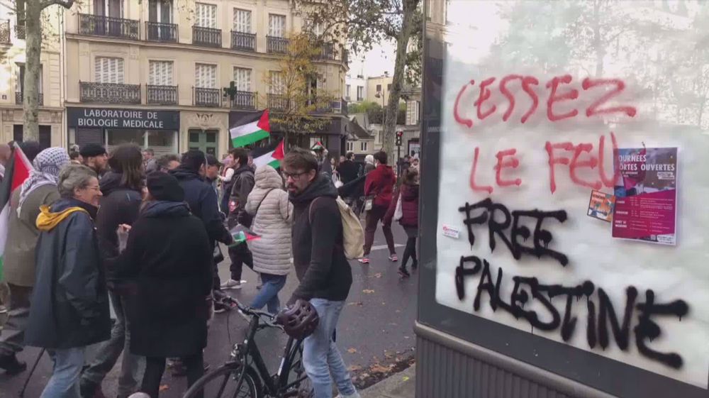 Tens of thousands rally for Palestine in authorized march across Paris