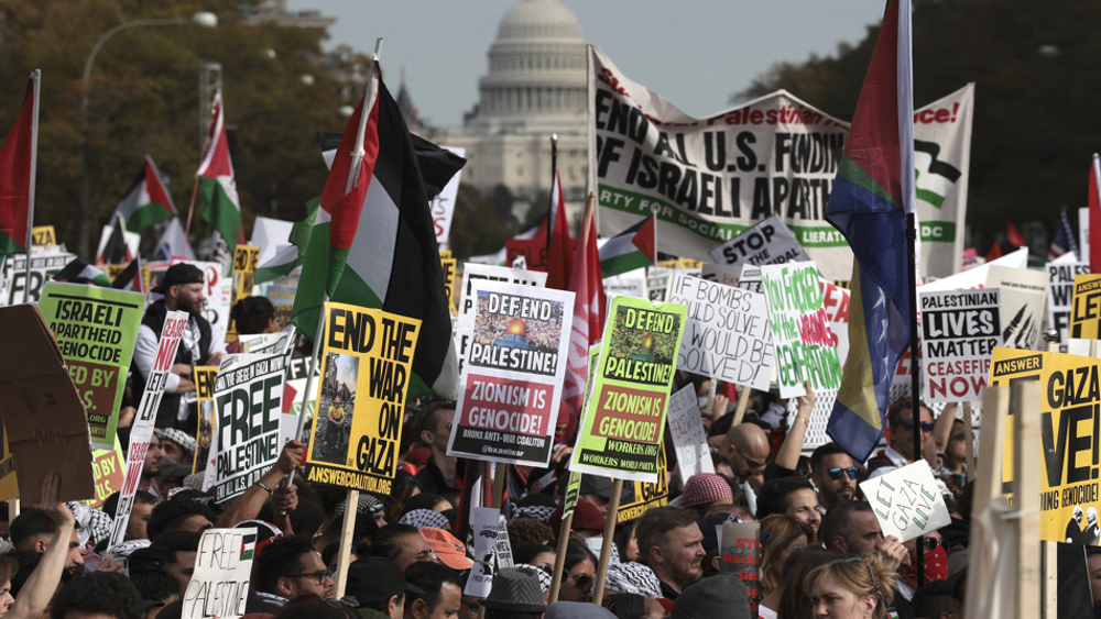 Manifestation à Washington pour soutenir les Palestiniens de Gaza 