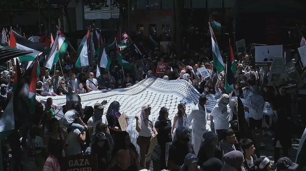 Pro-Palestine demonstrators rally in Australia's Melbourne to demand Gaza ceasefire