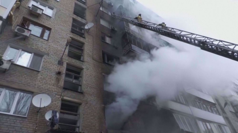 Russian official says apartment complex on fire after Ukraine’s shelling in Donetsk