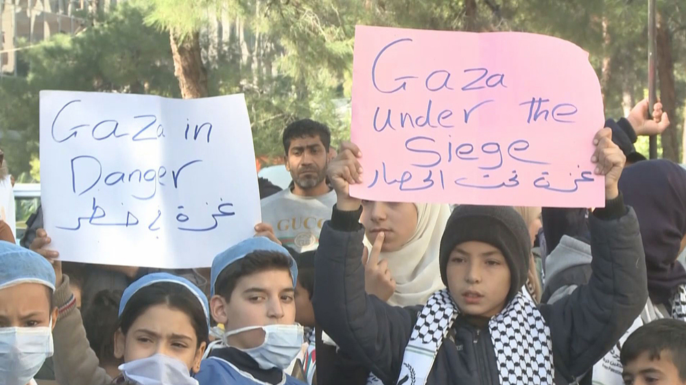 Damas: manifestation pro-palestinienne devant le bureau de l’UNICEF 