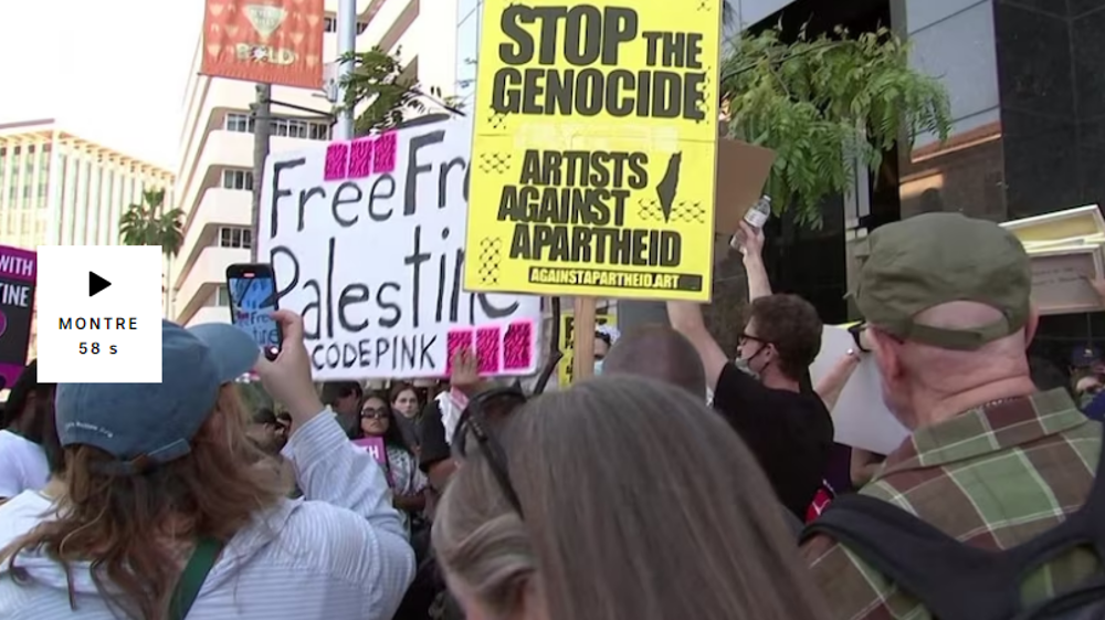 USA : des partisans pro-palestiniens manifestent à Hollywood contre la censure