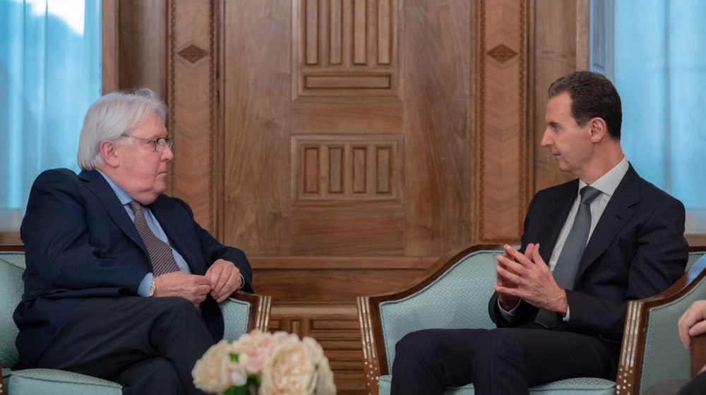 Президент Сирии Башар аль-Асад и с заместитель Генерального секретаря ООН по гуманитарным вопросам Мартин Гриффитс (Дамаск, 13 февраля 2023).