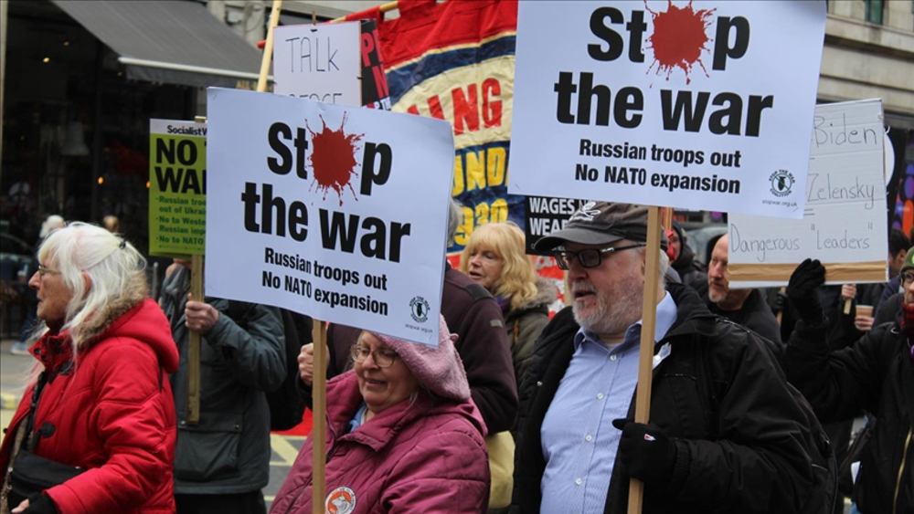 Anti-war protesters in London demand West stop arming Ukraine
