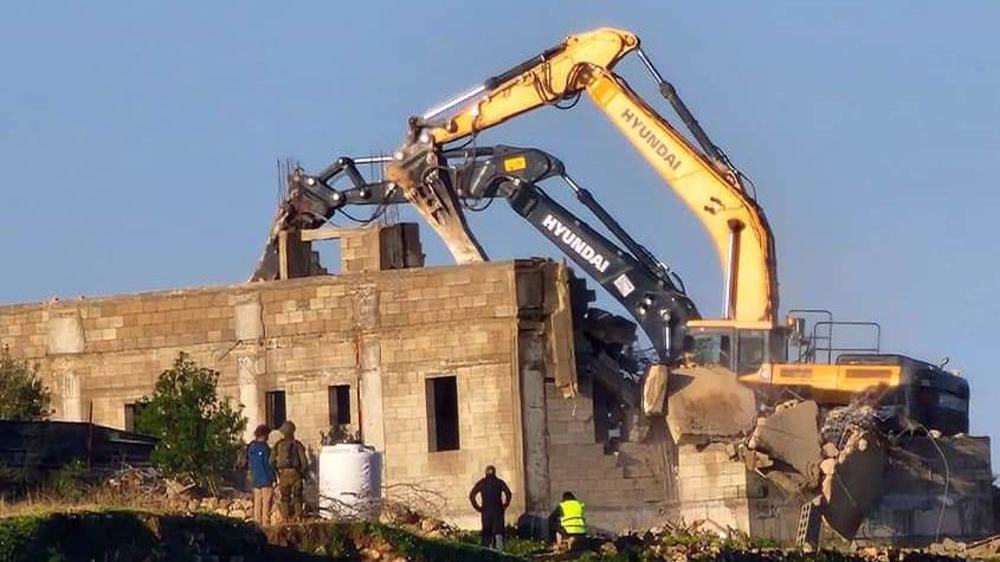 Israeli forces demolish under-construction Palestinian house in West Bank