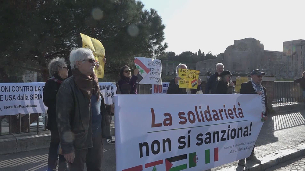 Sit-in de soutien à la Syrie à Rome