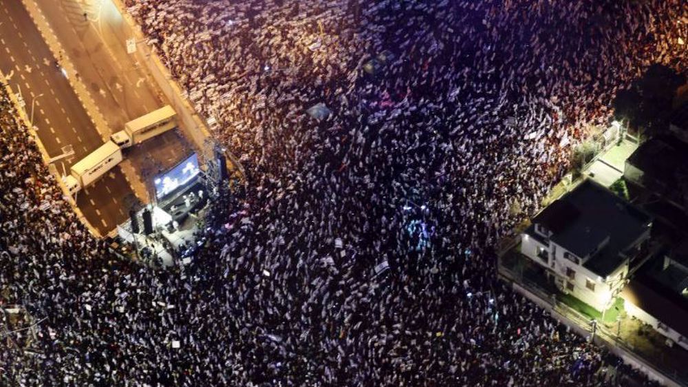 Netanyahu's 'judicial coup' sparks thousands-strong protest for 12th week in row