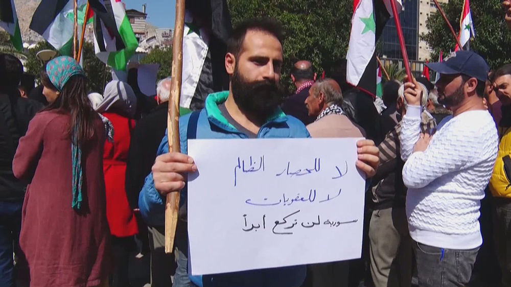 Sit-in à Damas pour demander la levée des sanctions américaines
